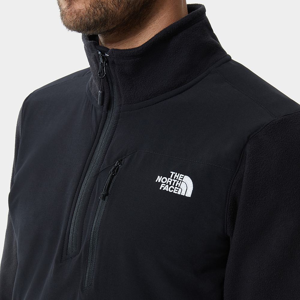 Fleece Mikiny The North Face Glacier Pro Quarter-Zip Panske Čierne | EQF-283547