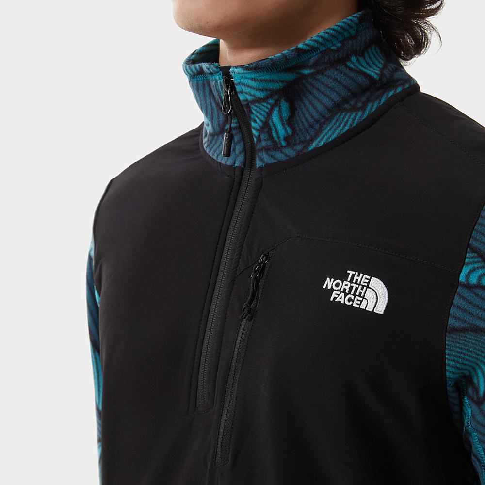 Fleece Mikiny The North Face Glacier Pro Quarter-Zip Panske Modre | MEK-243176