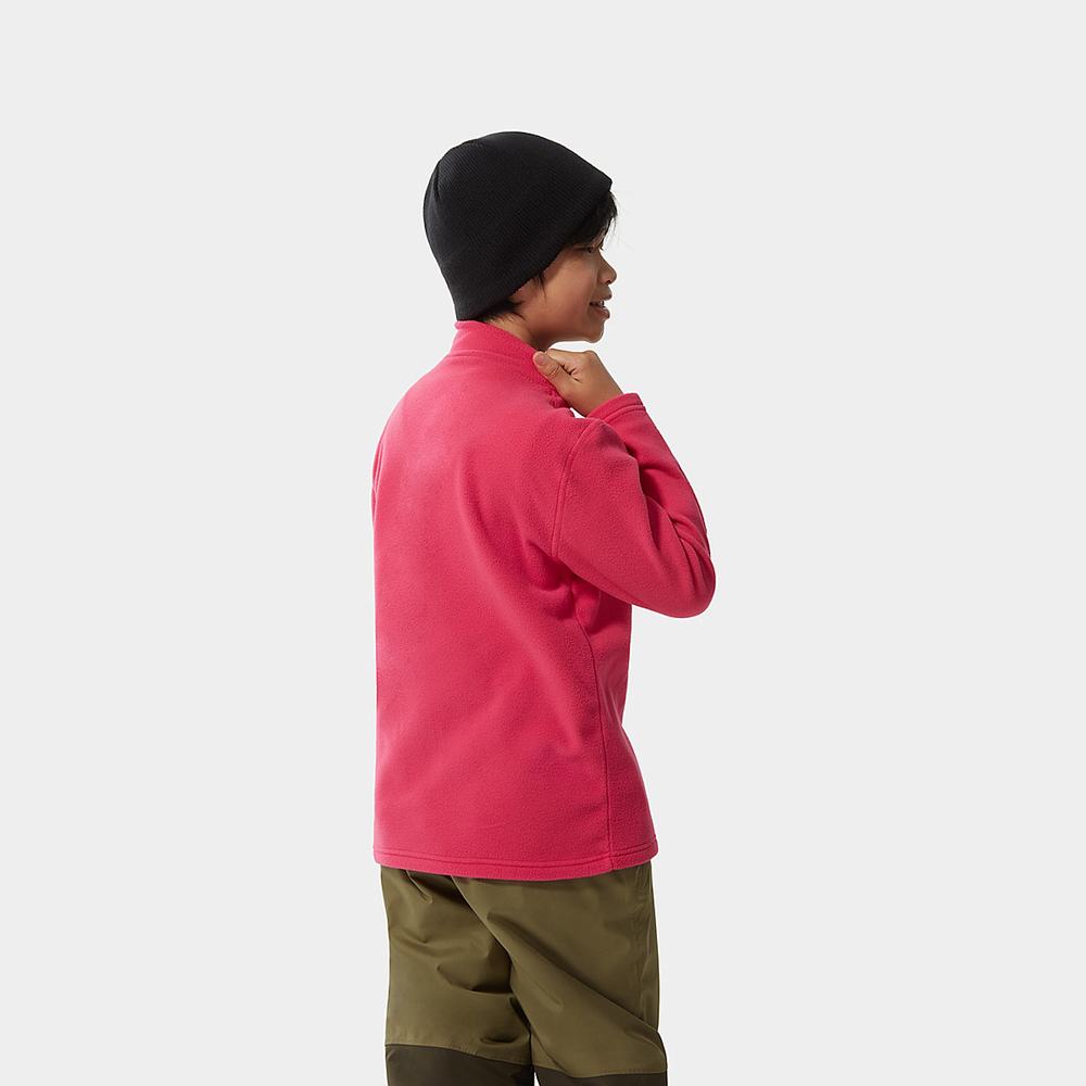 Fleece Mikiny The North Face Glacier Quarter Zip Chlapcenske Ruzove Biele | PRS-102935