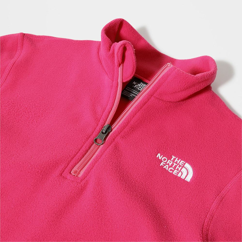 Fleece Mikiny The North Face Glacier Quarter Zip Chlapcenske Ruzove Biele | PRS-102935