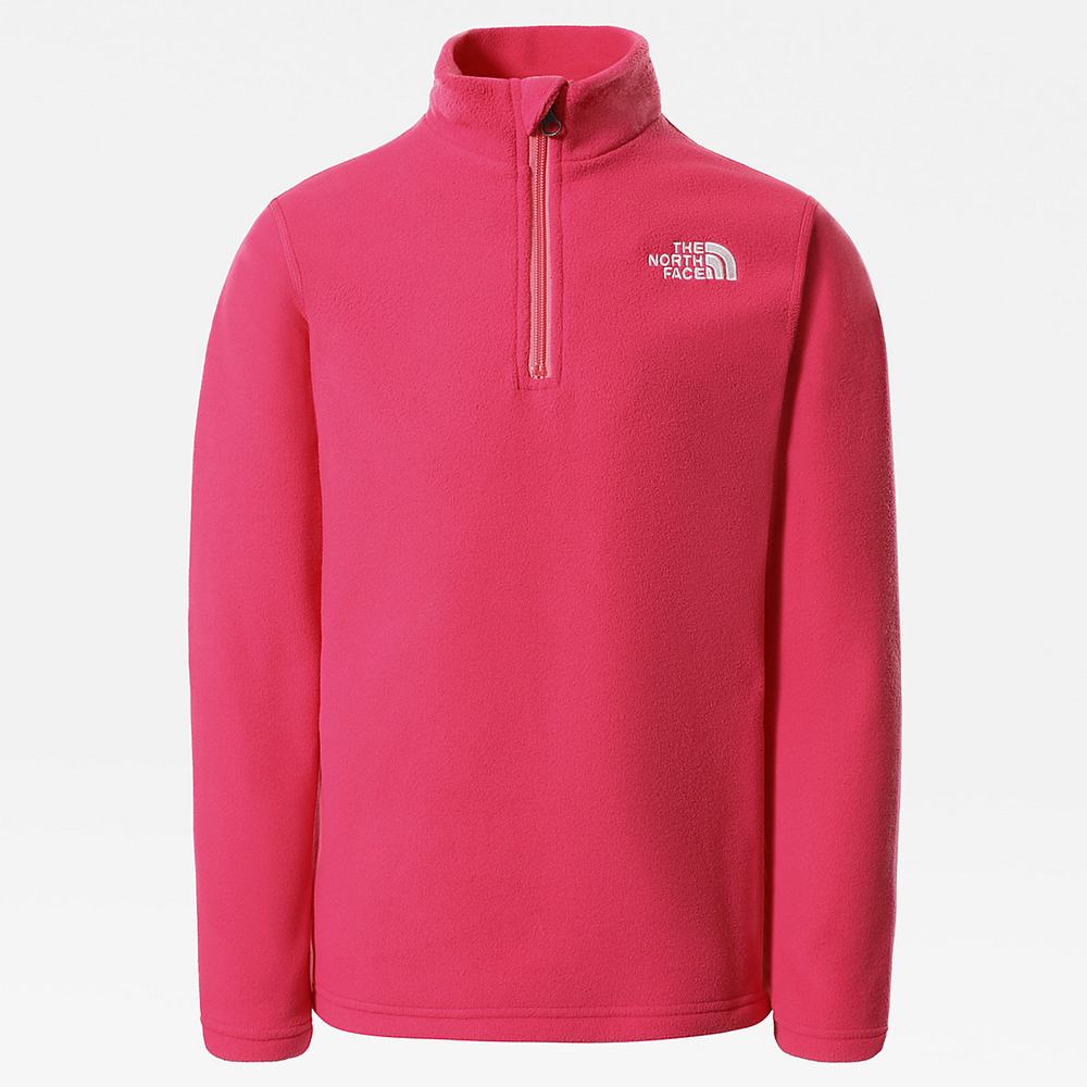 Fleece Mikiny The North Face Glacier Quarter Zip Chlapcenske Ruzove Biele | PRS-102935