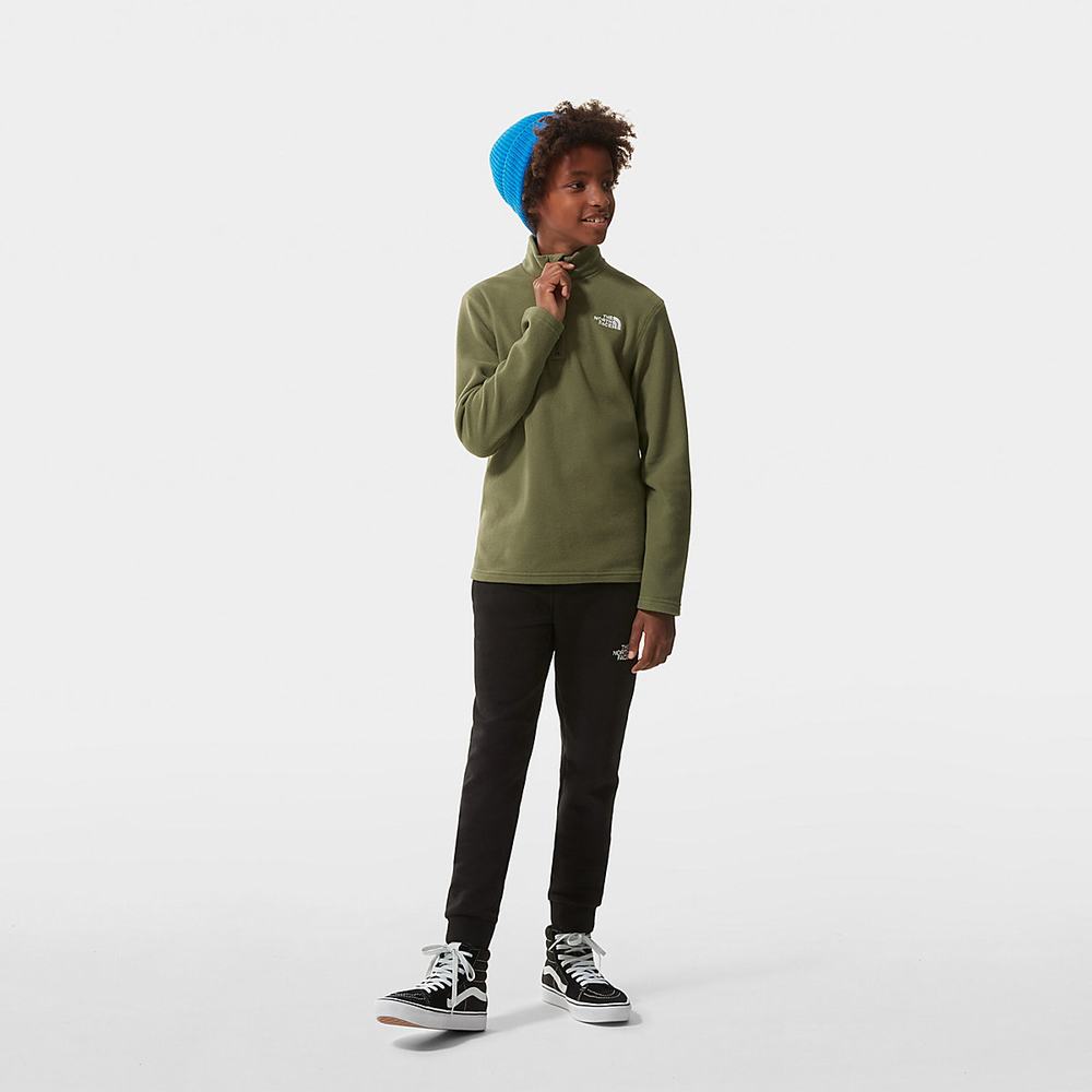 Fleece Mikiny The North Face Glacier Quarter Zip Dievcenske Olivovo Zelená Zelene | RUD-425687