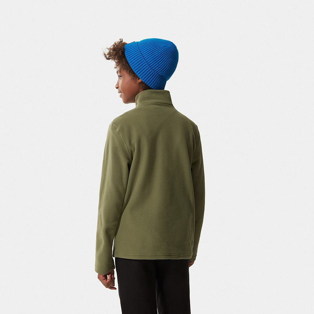 Fleece Mikiny The North Face Glacier Quarter Zip Dievcenske Olivovo Zelená Zelene | RUD-425687