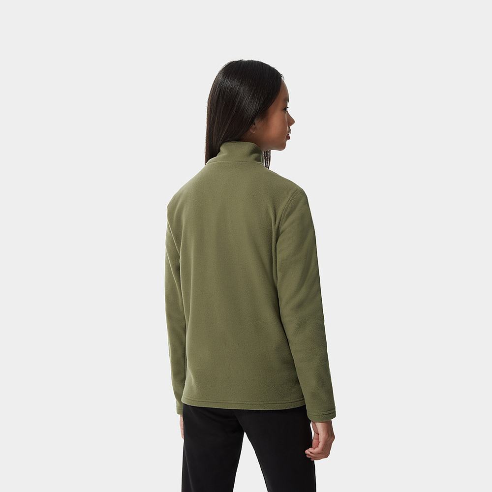 Fleece Mikiny The North Face Glacier Quarter Zip Dievcenske Olivovo Zelená Zelene | RUD-425687