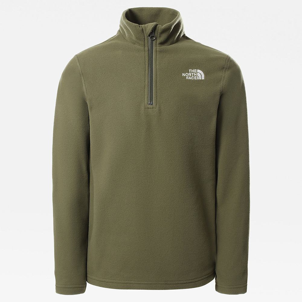 Fleece Mikiny The North Face Glacier Quarter Zip Dievcenske Olivovo Zelená Zelene | RUD-425687