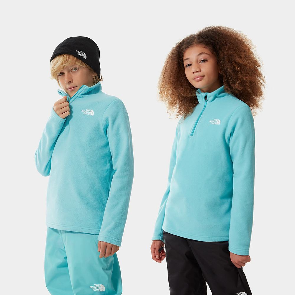 Fleece Mikiny The North Face Glacier Quarter Zip Chlapcenske Modre | SOZ-015326