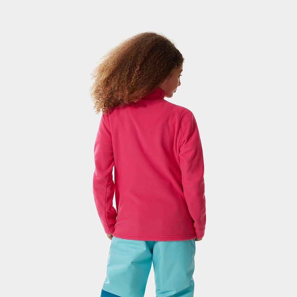 Fleece Mikiny The North Face Glacier Quarter Zip Dievcenske Ruzove Biele | WOQ-516089