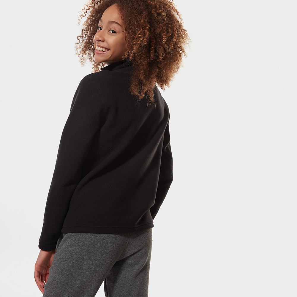 Fleece Mikiny The North Face Glacier Quarter Zip Dievcenske Čierne Biele | XZF-508379