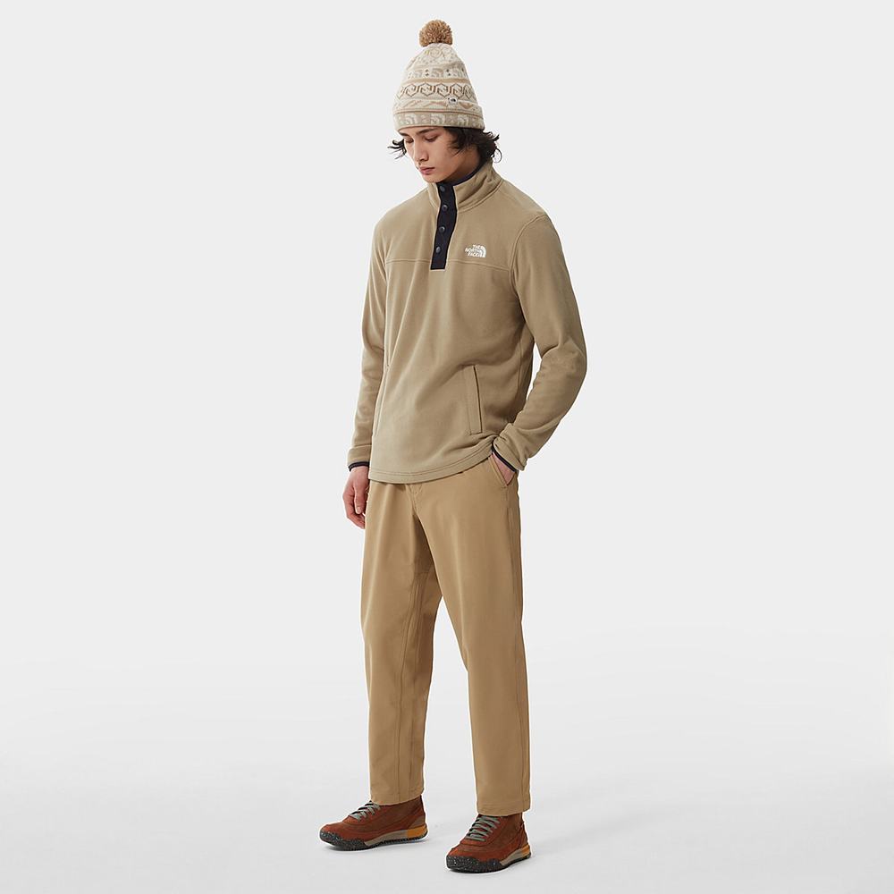 Fleece Mikiny The North Face Homesafe Quarter-Zip Panske Hnede | SYZ-234780