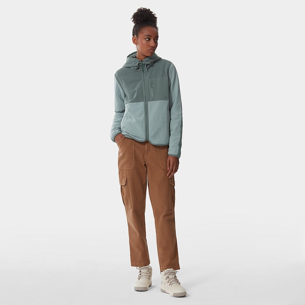Fleece Mikiny The North Face Mountain Damske Strieborne Modre Zelene | SBQ-371596