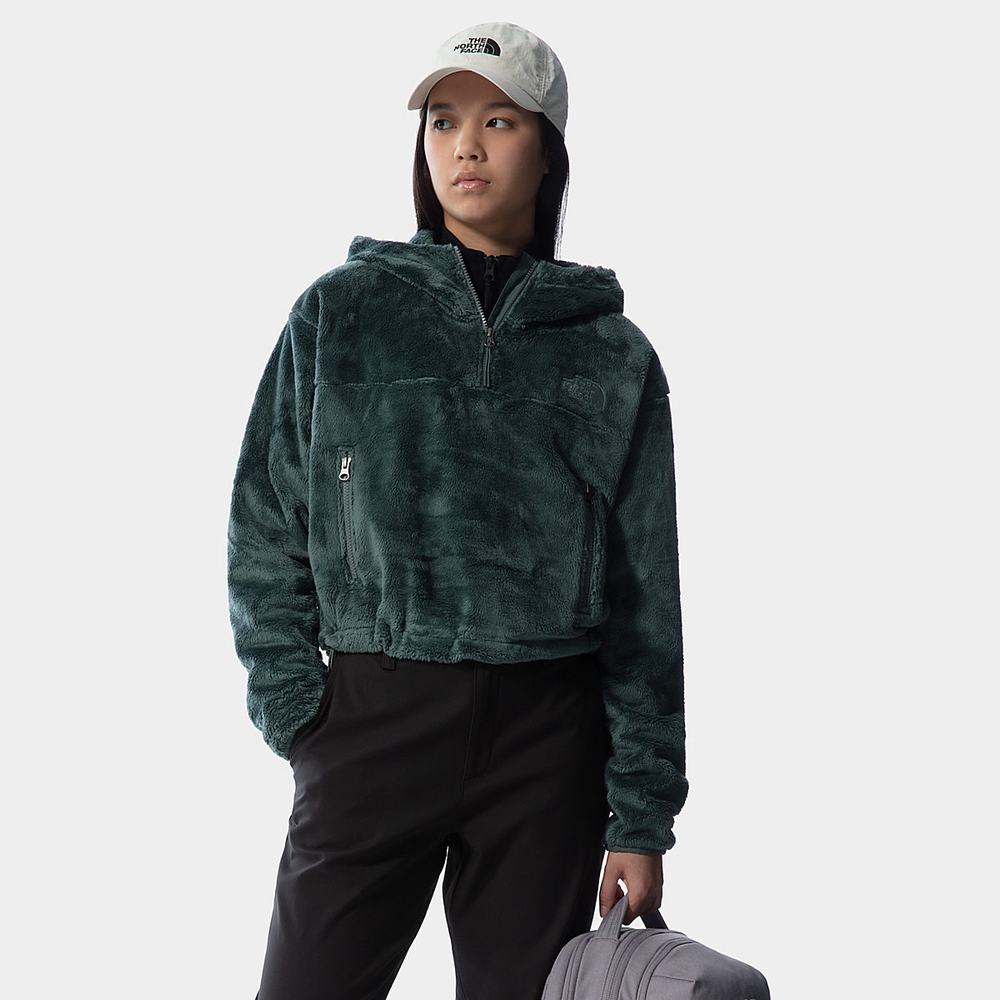 Fleece Mikiny The North Face Osito Cropped Damske Zelene | QMR-418067