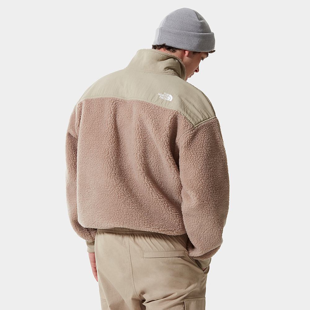 Fleece Mikiny The North Face PLATTE SHERPA ¼ ZIP Panske Svetlo Hnede | FJT-418095