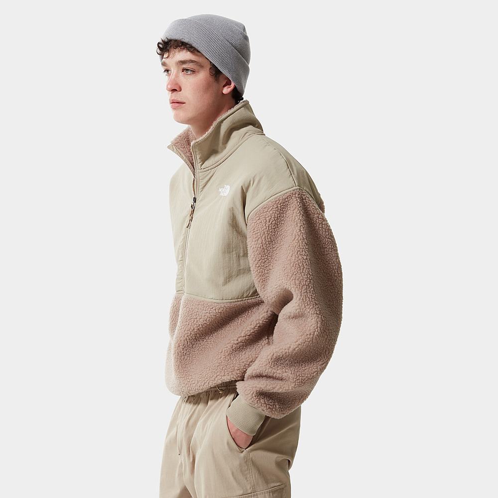 Fleece Mikiny The North Face PLATTE SHERPA ¼ ZIP Panske Svetlo Hnede | FJT-418095