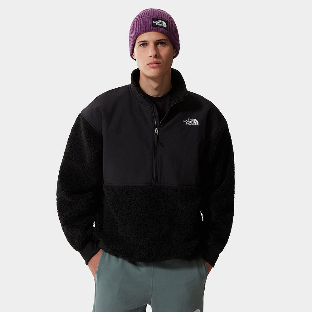 Fleece Mikiny The North Face PLATTE SHERPA ¼ ZIP Panske Čierne | MLJ-981436