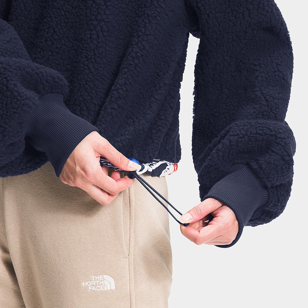 Fleece Mikiny The North Face PRINTED PLATTE SHERPA Damske Modre | CAB-631948