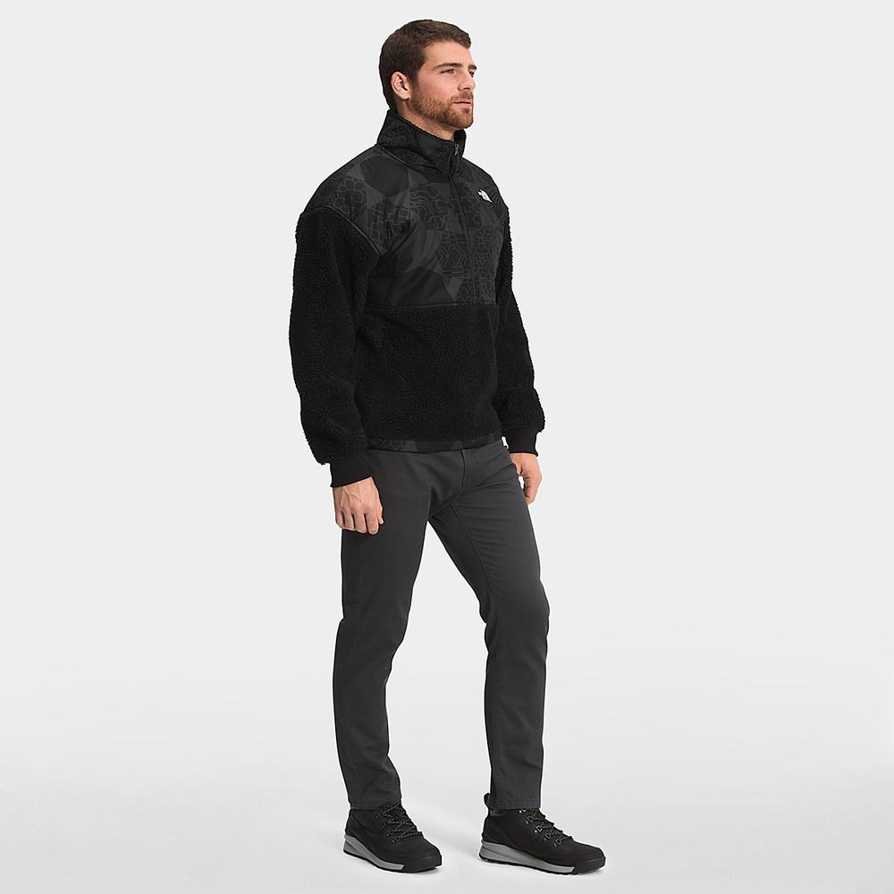Fleece Mikiny The North Face PRINTED PLATTE SHERPA Panske Čierne | GYI-649750