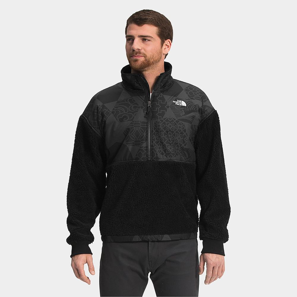Fleece Mikiny The North Face PRINTED PLATTE SHERPA Panske Čierne | GYI-649750