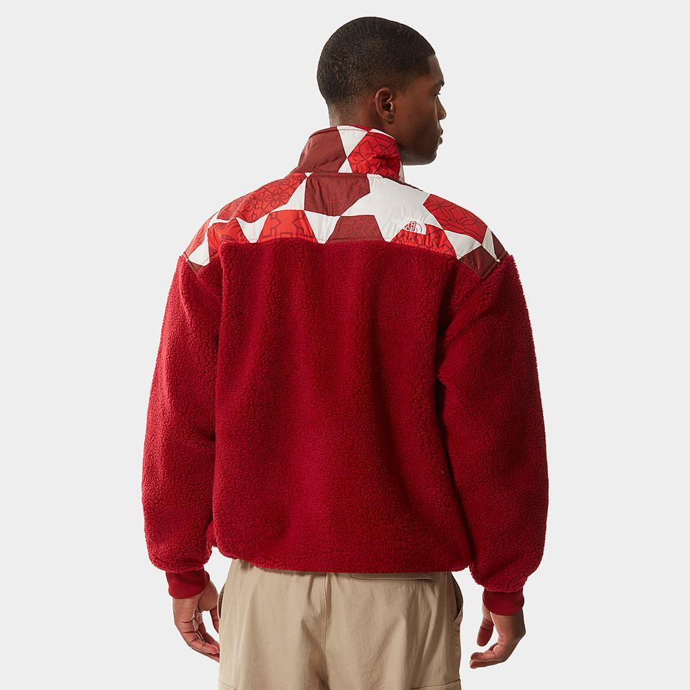 Fleece Mikiny The North Face PRINTED PLATTE SHERPA Panske Červené | VSK-164389