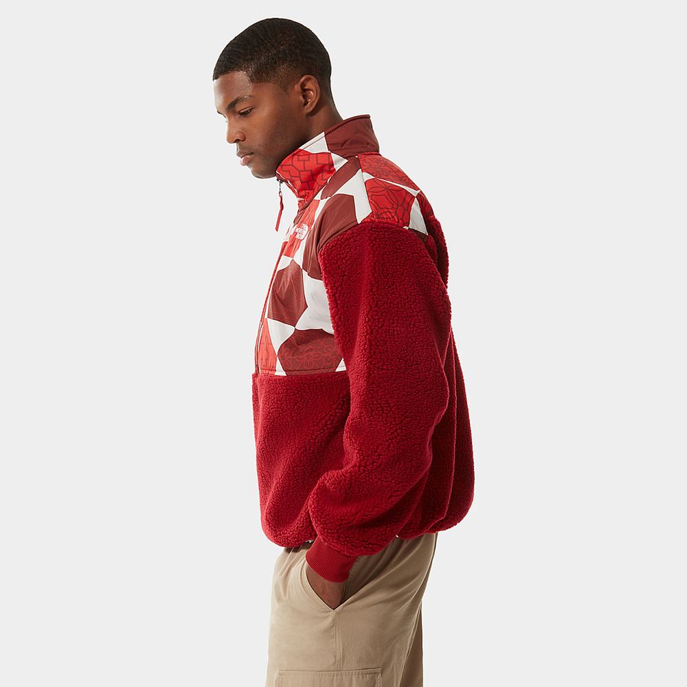 Fleece Mikiny The North Face PRINTED PLATTE SHERPA Panske Červené | VSK-164389
