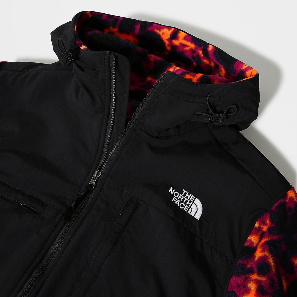 Fleece Mikiny The North Face Printed Denali 2 Panske Čierne Maskacove | STG-829537