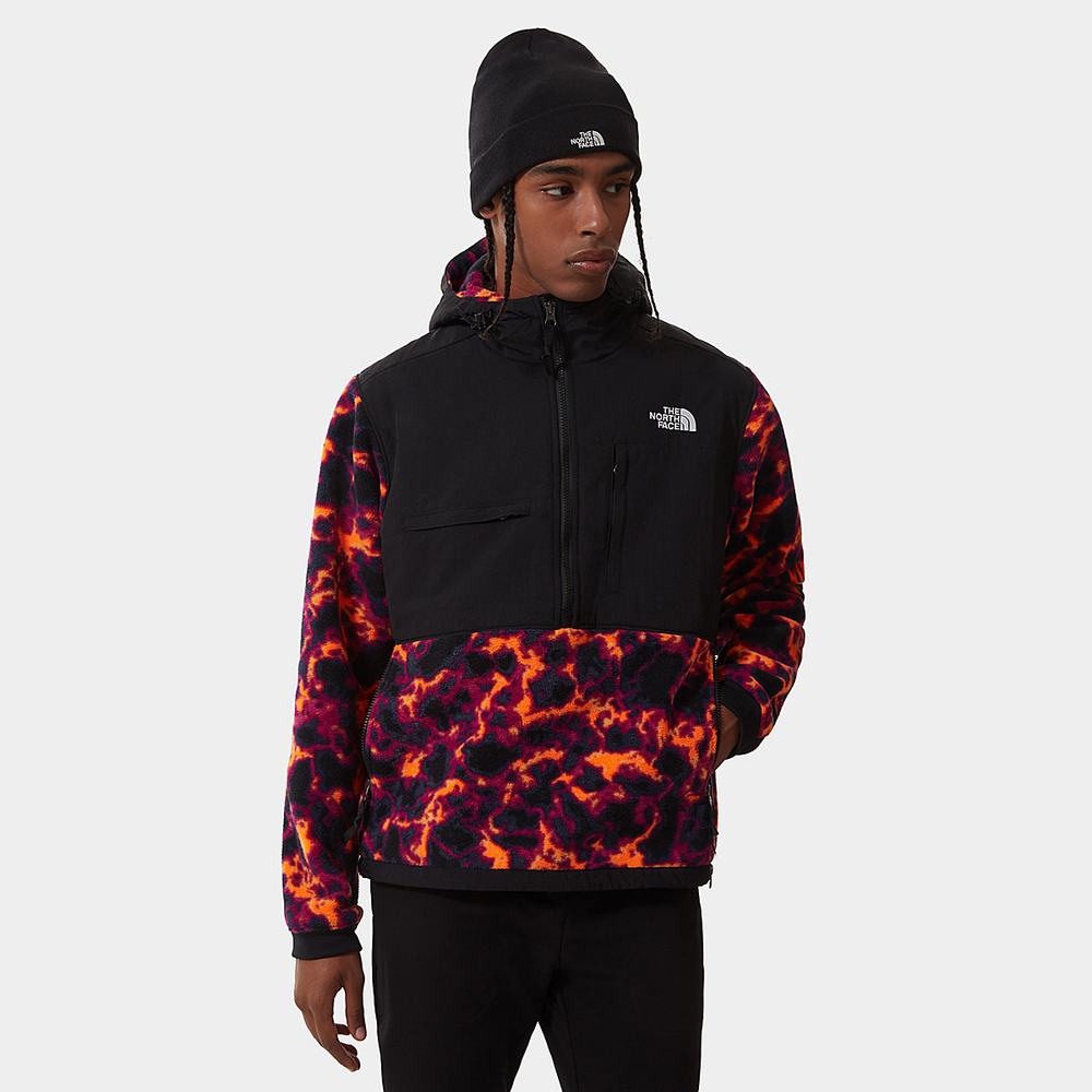 Fleece Mikiny The North Face Printed Denali 2 Panske Čierne Maskacove | STG-829537