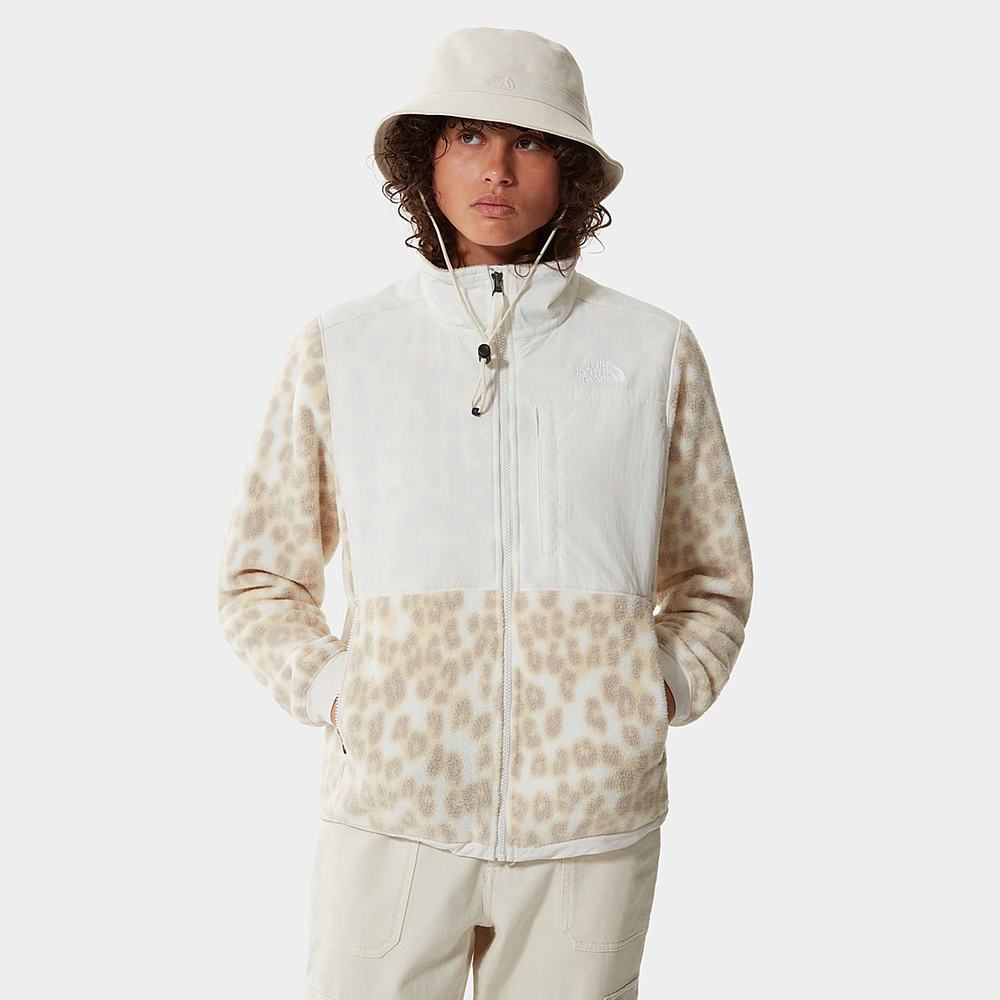 Fleece Mikiny The North Face Printed Denali 2 Damske Strieborne Siva Leopardie Biele | UCW-054692