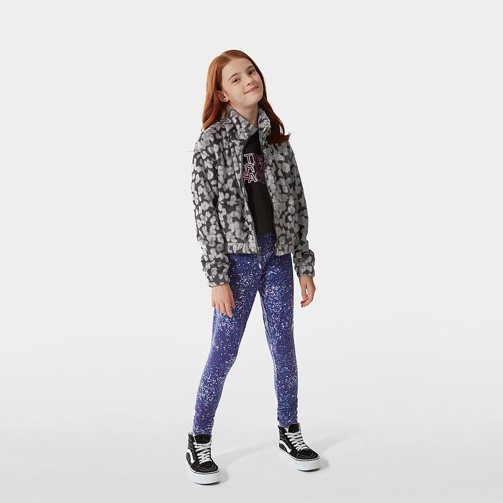 Fleece Mikiny The North Face Printed Osolita Dievcenske Siva Leopardie | GUJ-523471