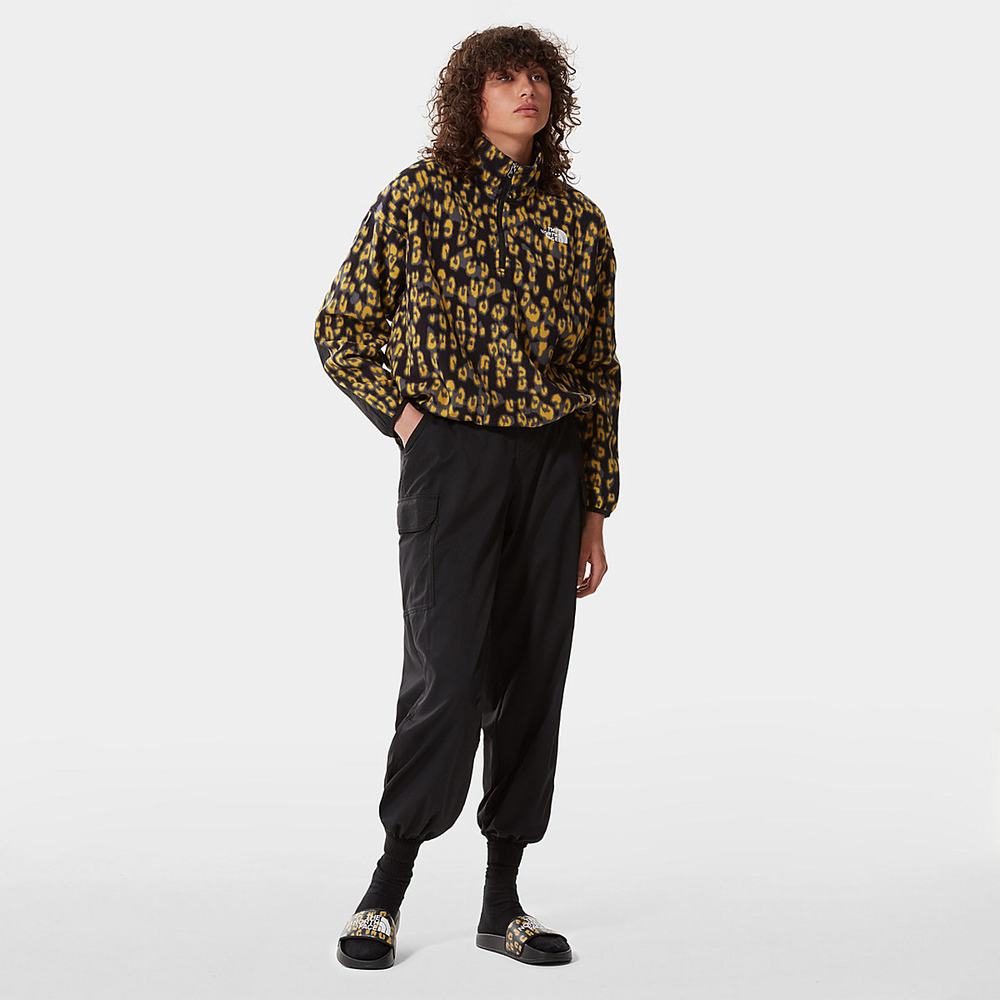 Fleece Mikiny The North Face Printed TKA Kataka ¼ Zip Damske Žlté Leopardie | CSL-157623