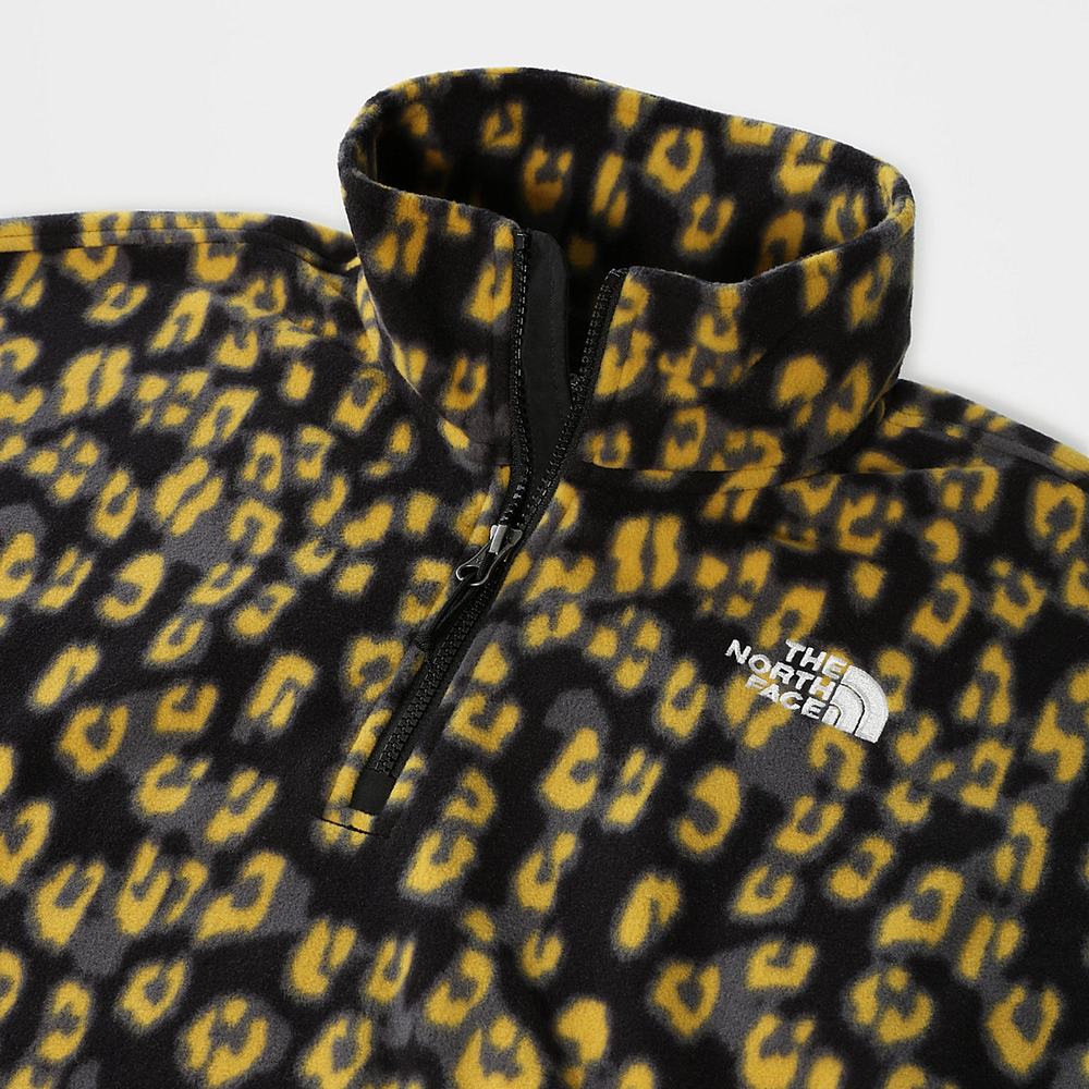 Fleece Mikiny The North Face Printed TKA Kataka ¼ Zip Damske Žlté Leopardie | CSL-157623