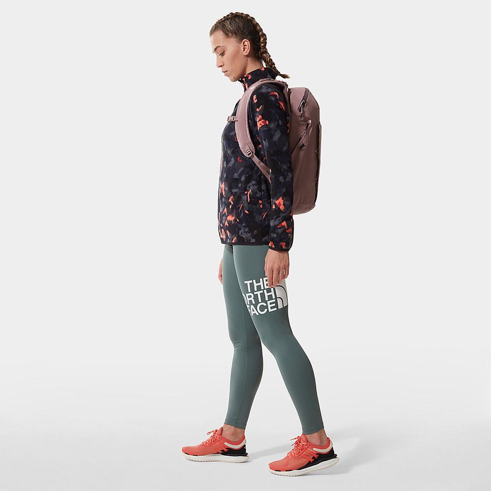 Fleece Mikiny The North Face Printed TKA Glacier Popper Button Damske Oranžové Čierne | DPJ-638491
