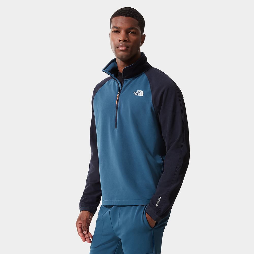 Fleece Mikiny The North Face TEKWARE ¼ ZIP Panske Námornícka Modrá Modre | HFB-094372