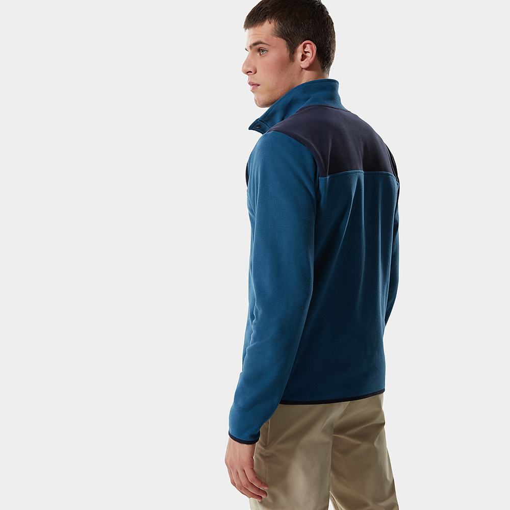 Fleece Mikiny The North Face TKA Glacier Snap-Neck Panske Modre Námornícka Modrá | DGN-123789