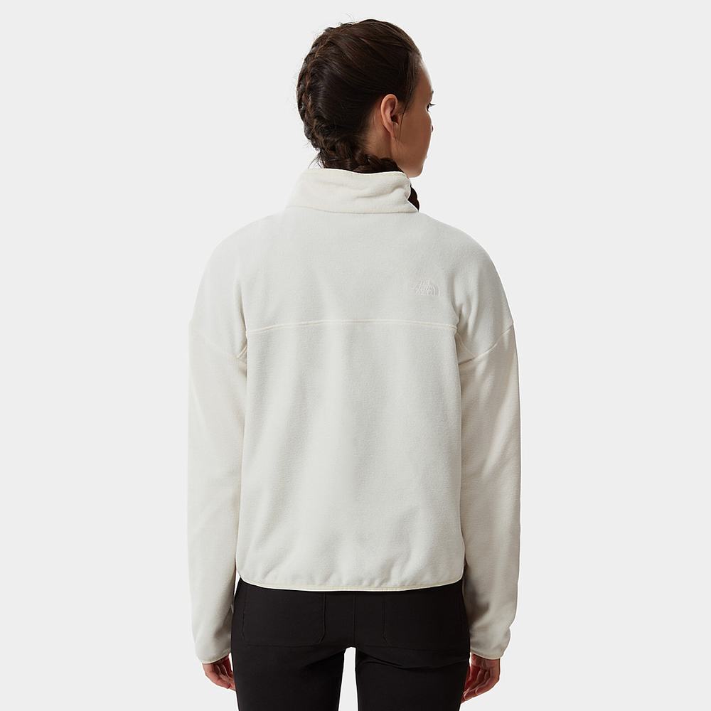 Fleece Mikiny The North Face TKA Glacier Cropped Damske Biele | FCV-951846