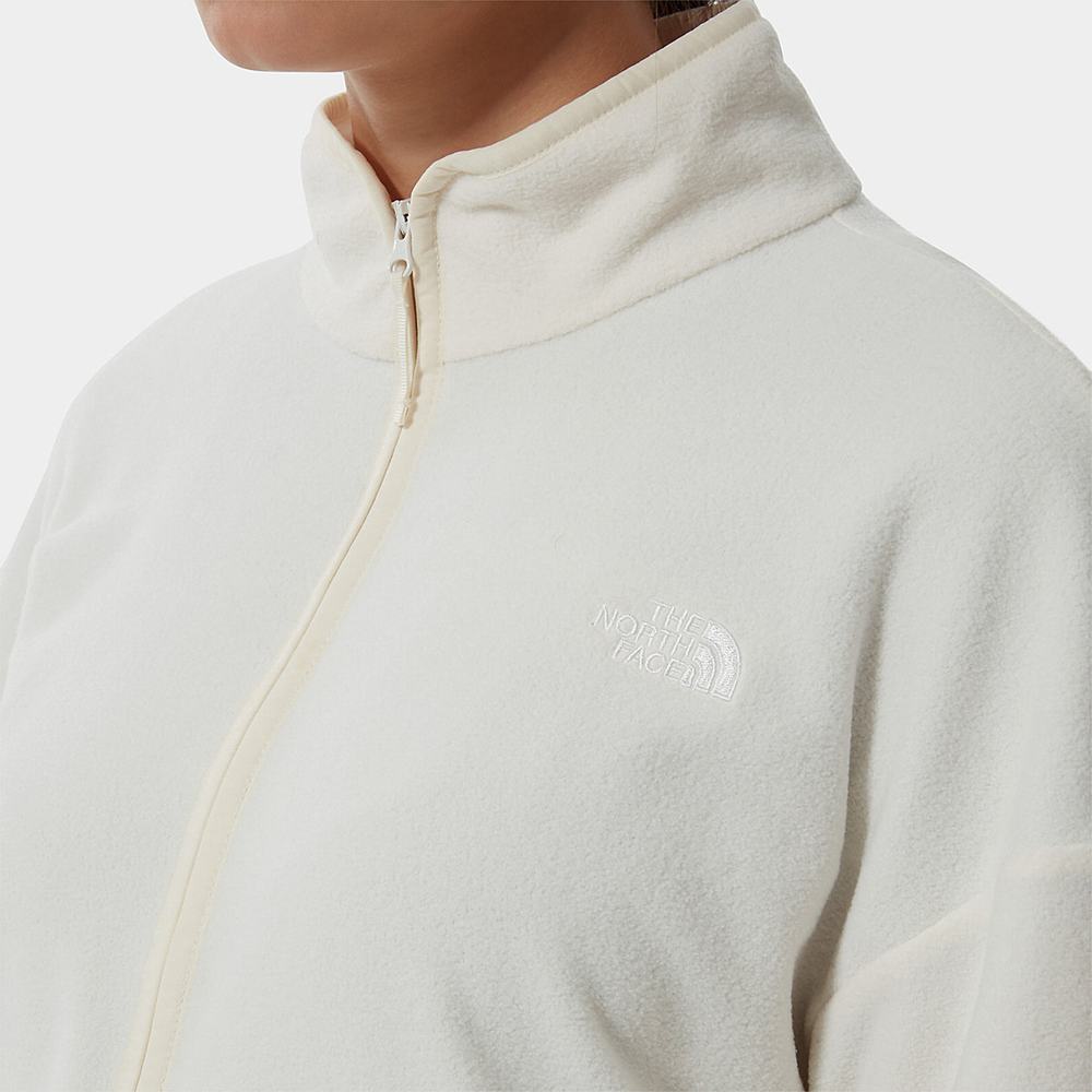 Fleece Mikiny The North Face TKA Glacier Cropped Damske Biele | FCV-951846