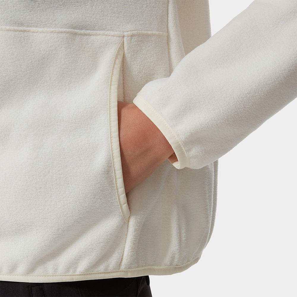 Fleece Mikiny The North Face TKA Glacier Cropped Damske Biele | FCV-951846