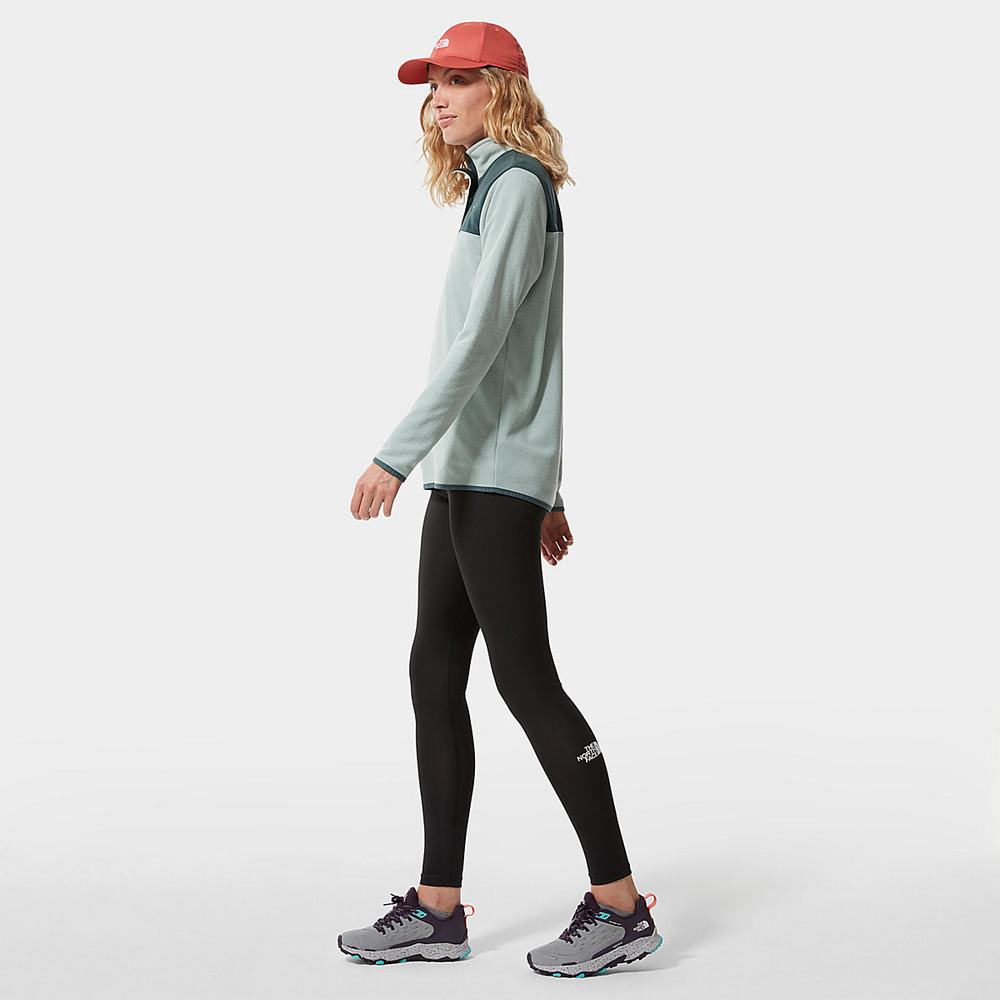Fleece Mikiny The North Face TKA Glacier Snap-Neck Damske Zelene Tmavo Olivovo Zelená Zelene | HNW-974026
