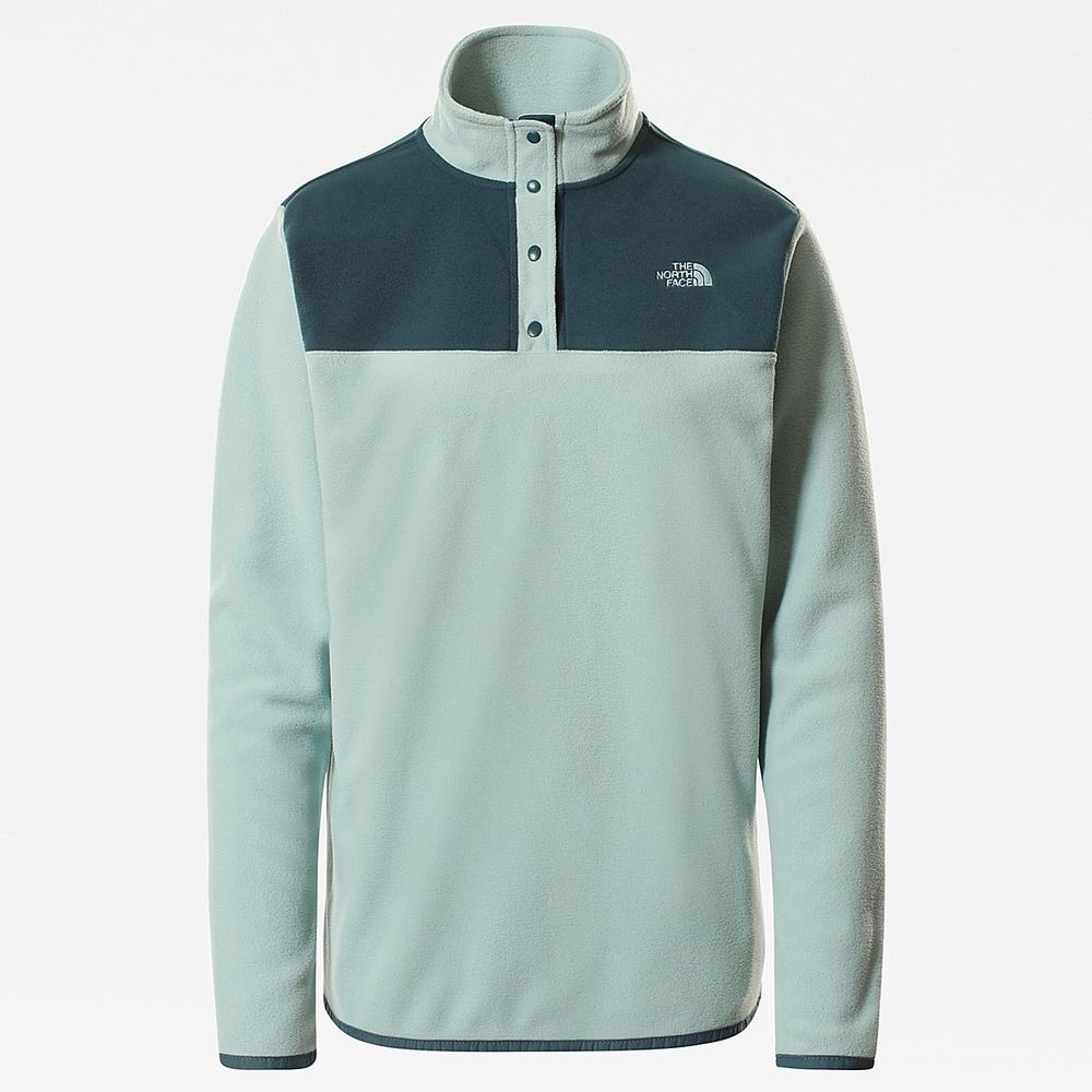 Fleece Mikiny The North Face TKA Glacier Snap-Neck Damske Zelene Tmavo Olivovo Zelená Zelene | HNW-974026