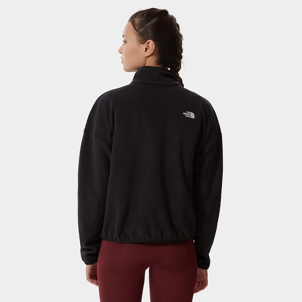 Fleece Mikiny The North Face TKA Glacier Cropped Damske Čierne | IMU-703842