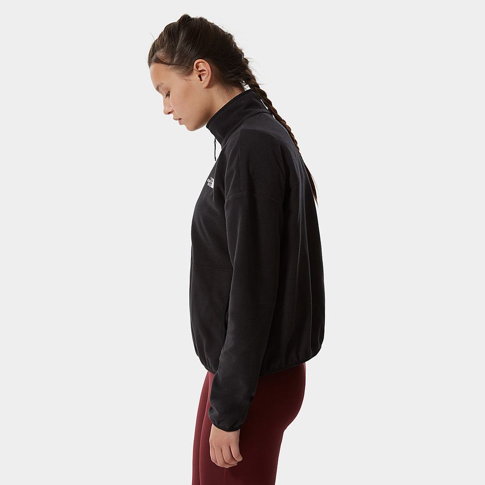 Fleece Mikiny The North Face TKA Glacier Cropped Damske Čierne | IMU-703842