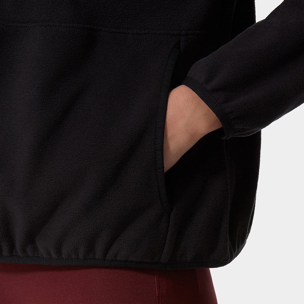 Fleece Mikiny The North Face TKA Glacier Cropped Damske Čierne | IMU-703842