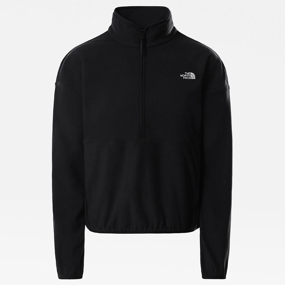 Fleece Mikiny The North Face TKA Glacier Cropped Damske Čierne | IMU-703842