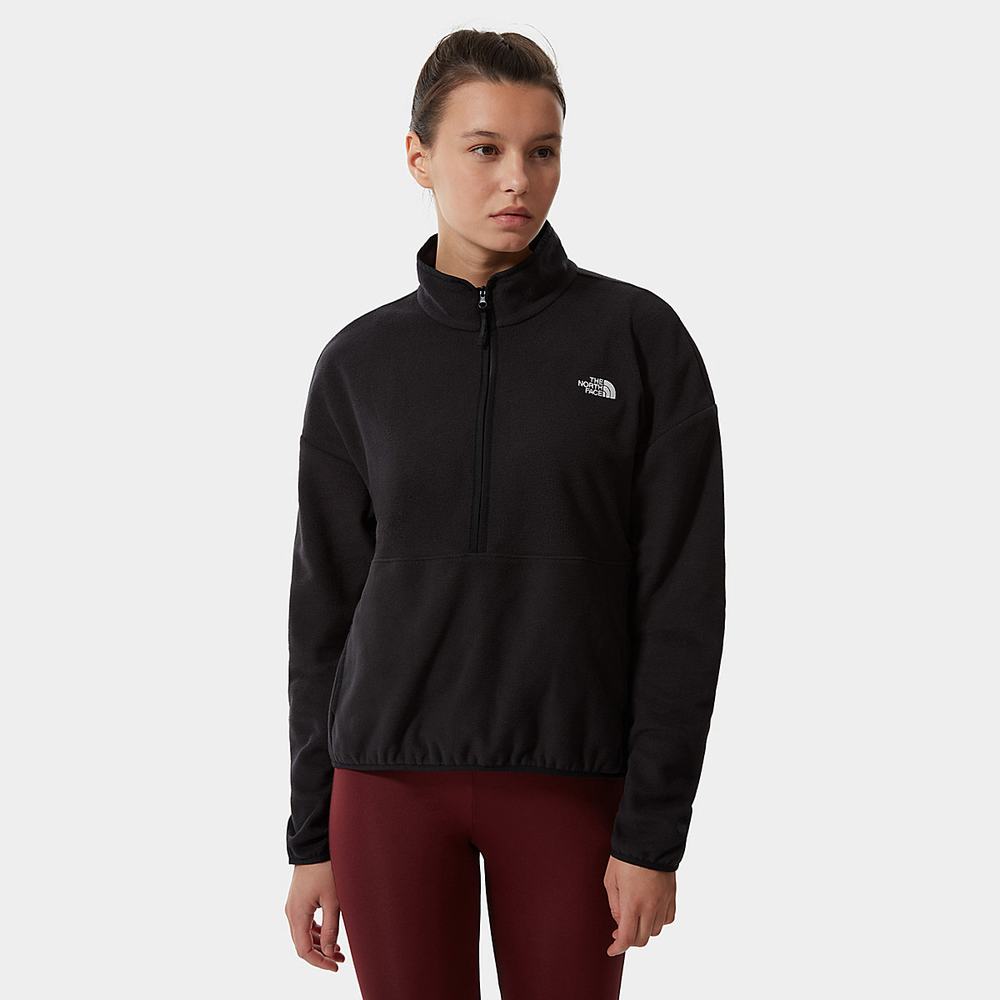 Fleece Mikiny The North Face TKA Glacier Cropped Damske Čierne | IMU-703842