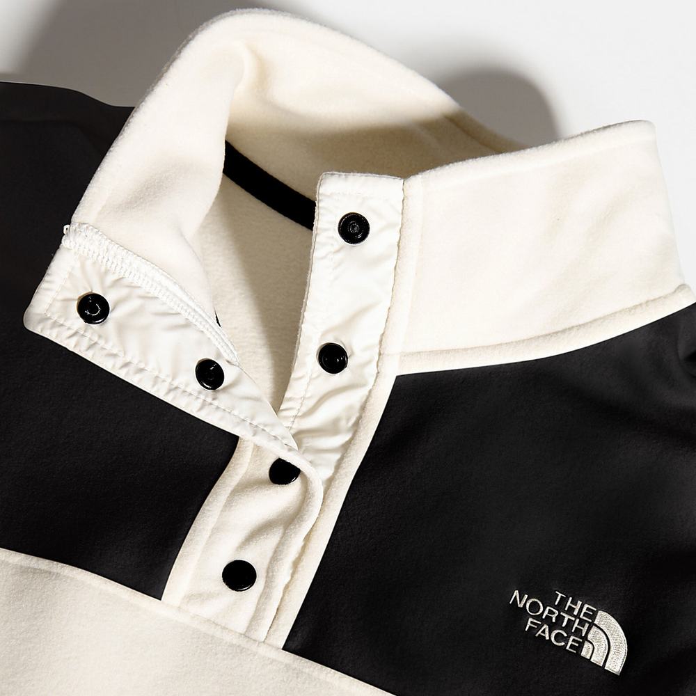 Fleece Mikiny The North Face TKA Glacier Snap-Neck Damske Biele Čierne | MPT-068149