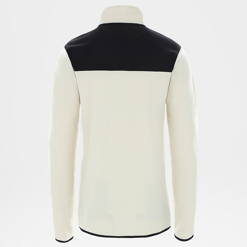 Fleece Mikiny The North Face TKA Glacier Snap-Neck Damske Biele Čierne | MPT-068149