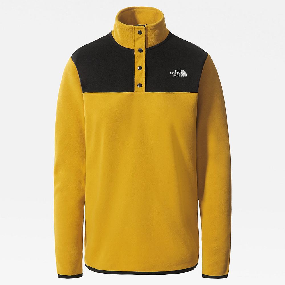 Fleece Mikiny The North Face TKA Glacier Snap-Neck Damske Žlté Čierne | MQU-601958
