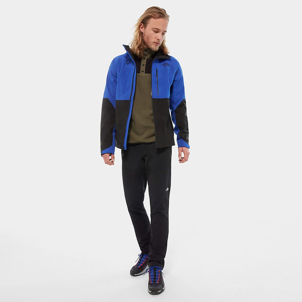 Fleece Mikiny The North Face TKA Glacier Snap-Neck Panske Zelene Čierne | PFZ-382475