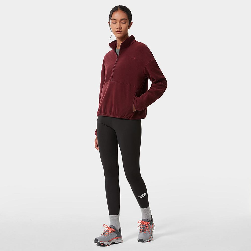 Fleece Mikiny The North Face TKA Glacier Cropped Damske Červené | PVF-250193