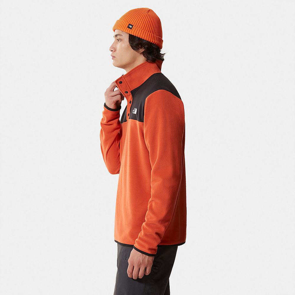 Fleece Mikiny The North Face TKA Glacier Snap-Neck Panske Čierne | QFW-765328
