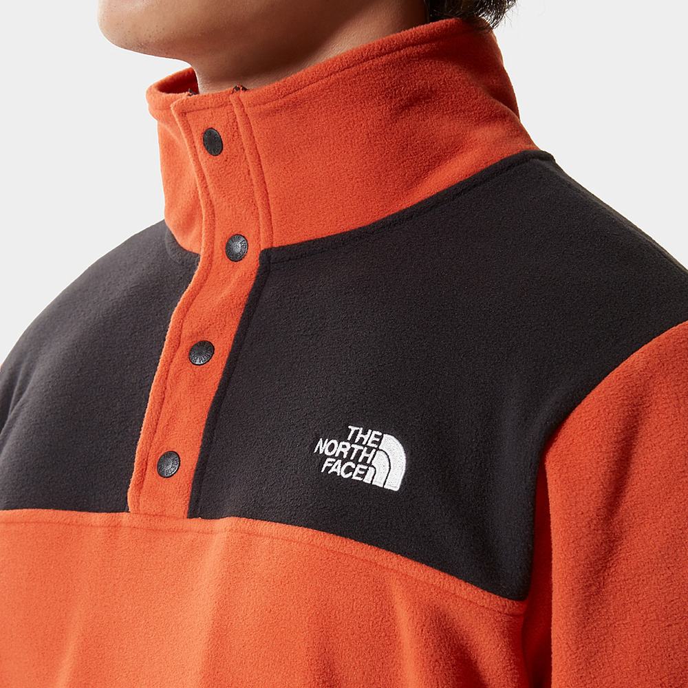 Fleece Mikiny The North Face TKA Glacier Snap-Neck Panske Čierne | QFW-765328