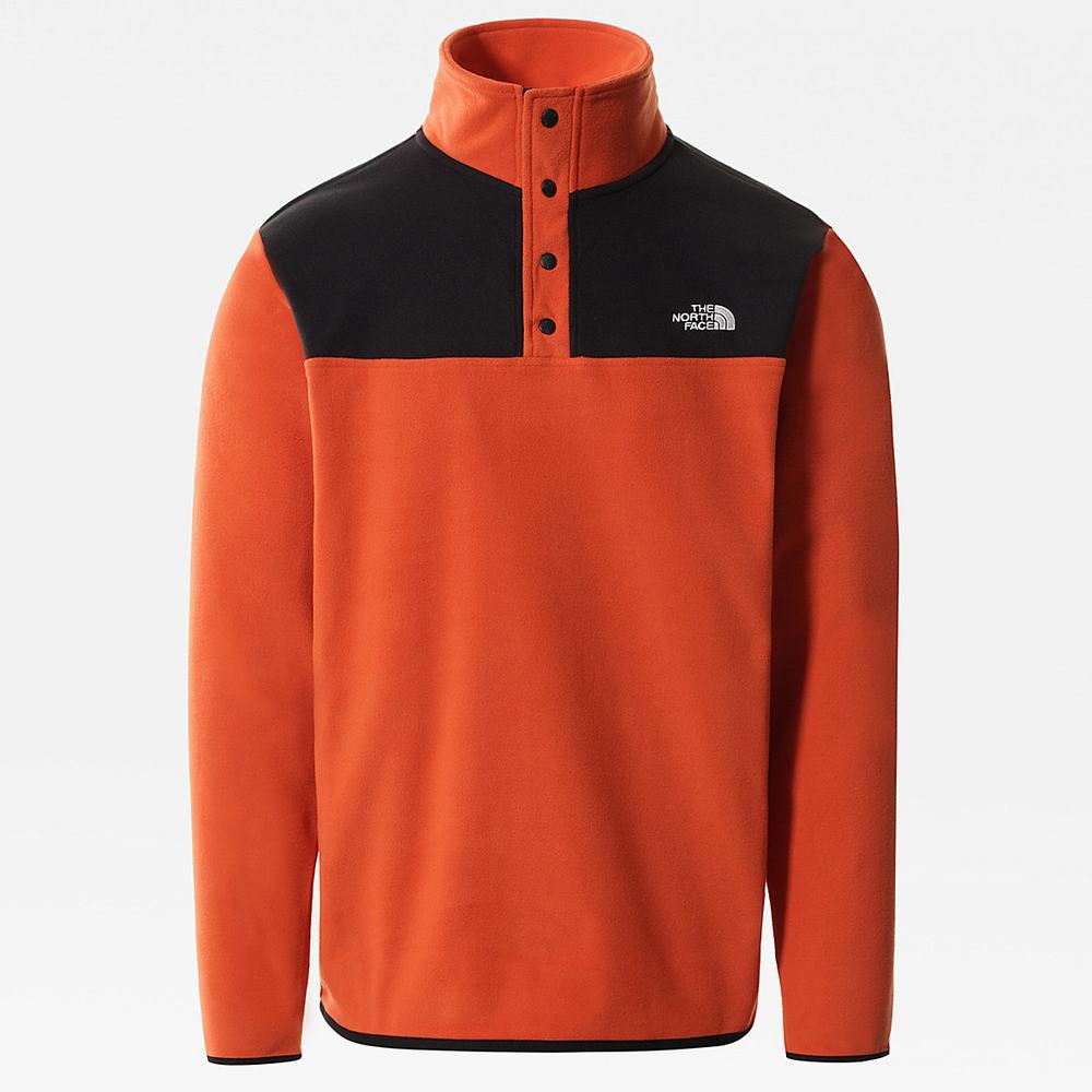 Fleece Mikiny The North Face TKA Glacier Snap-Neck Panske Čierne | QFW-765328